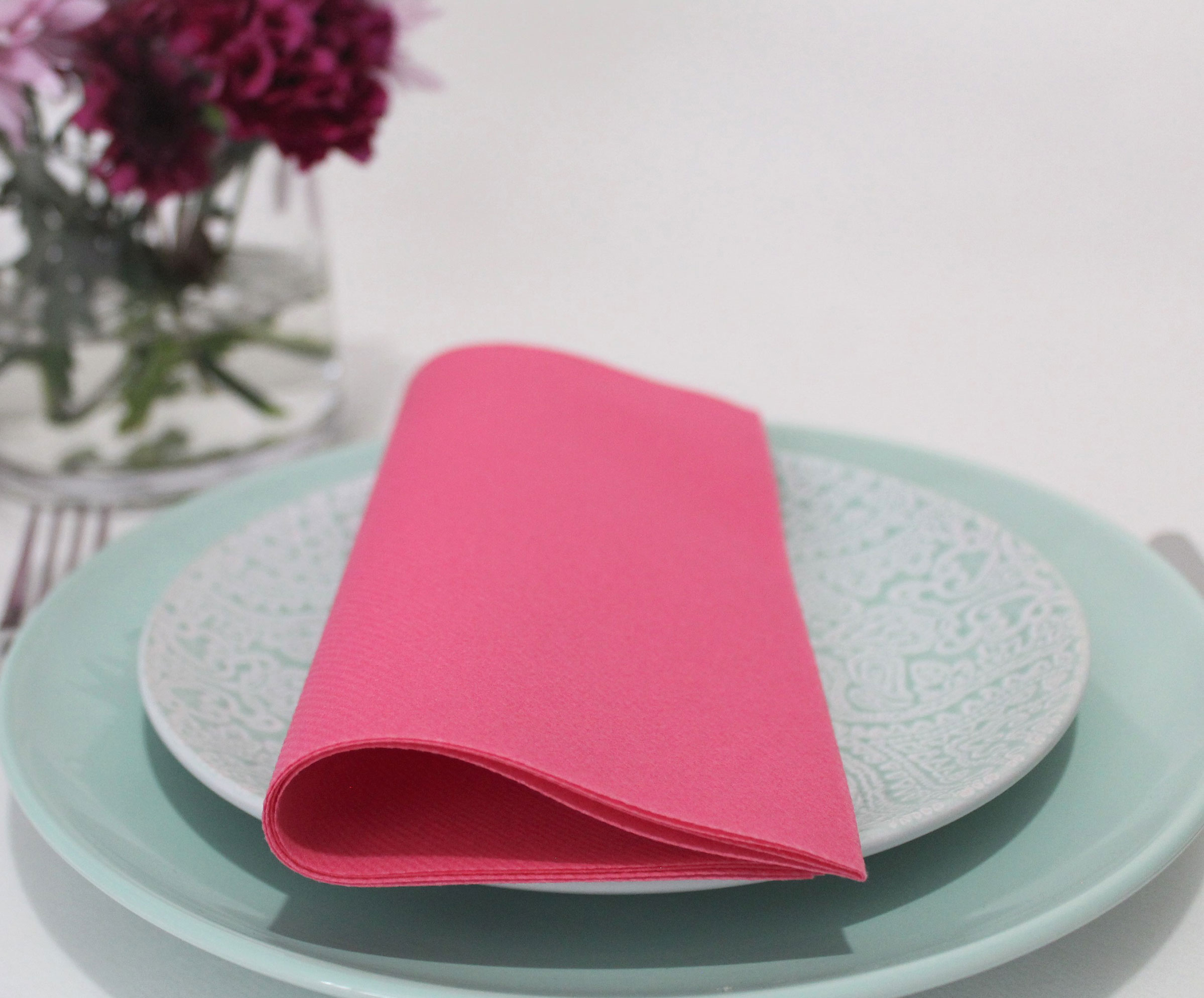 bright pink napkins