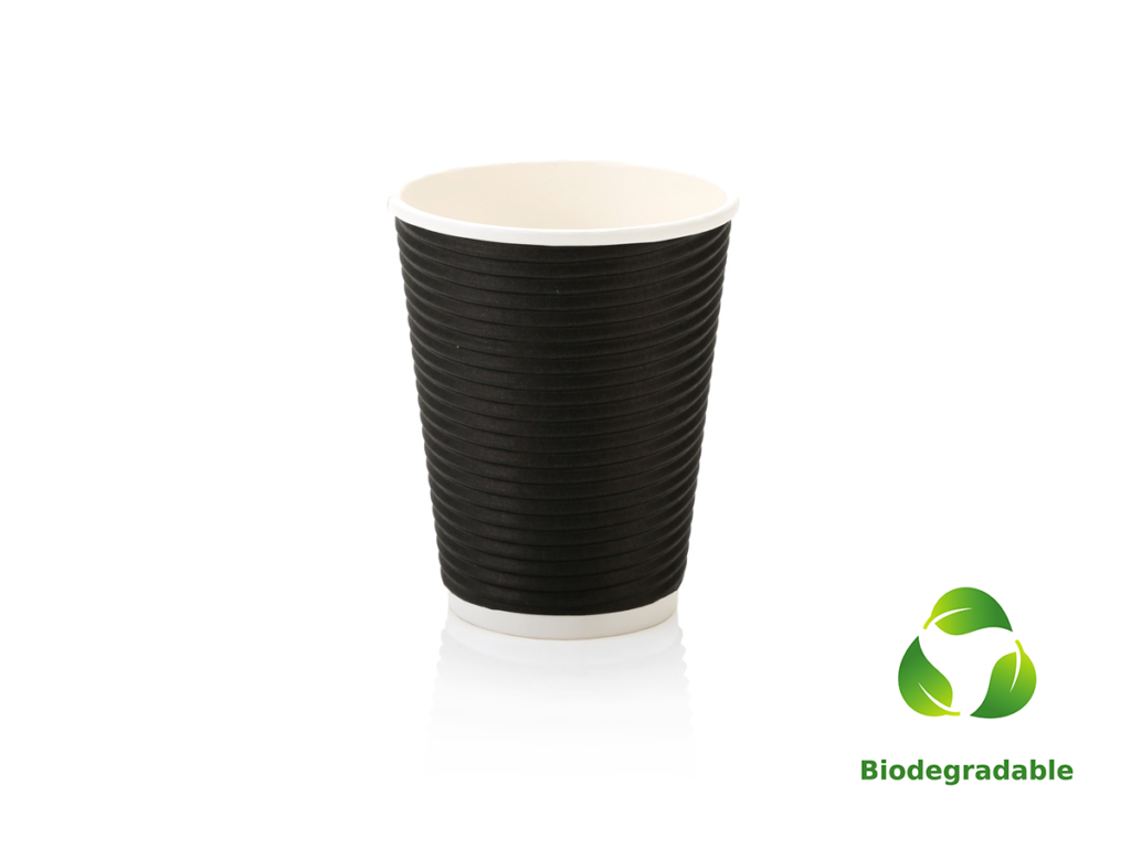 Black Cup Ripple - 350ml - Biodegradable