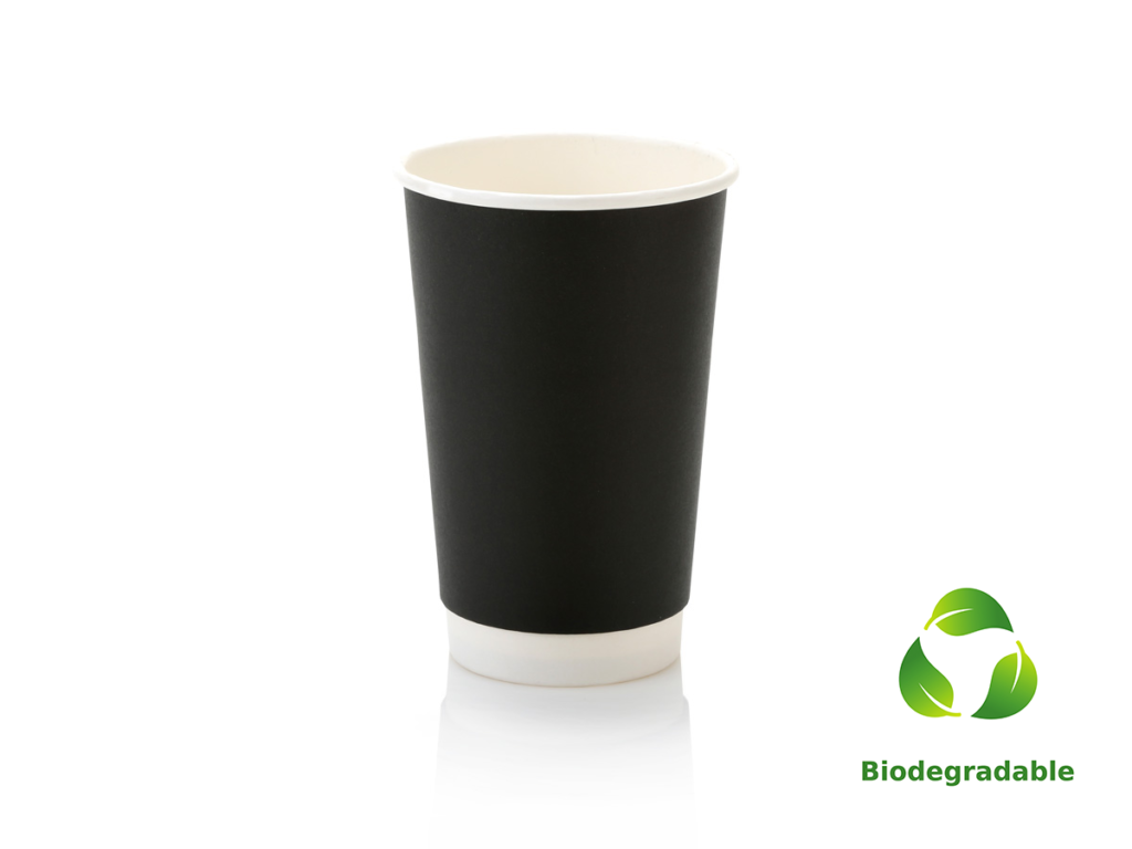 Black Cup Ripple 250ml Biodegradable