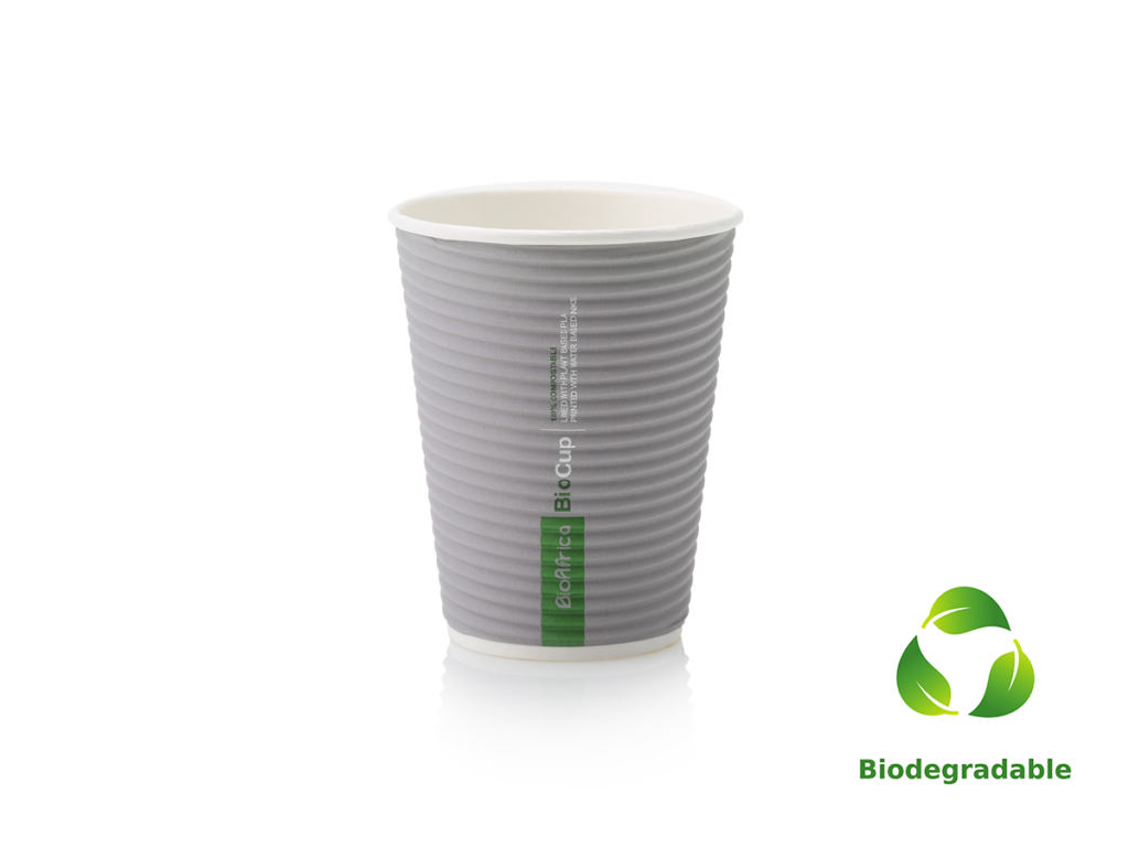 Charcoal Cup Ripple - 350ml - Biodegradable