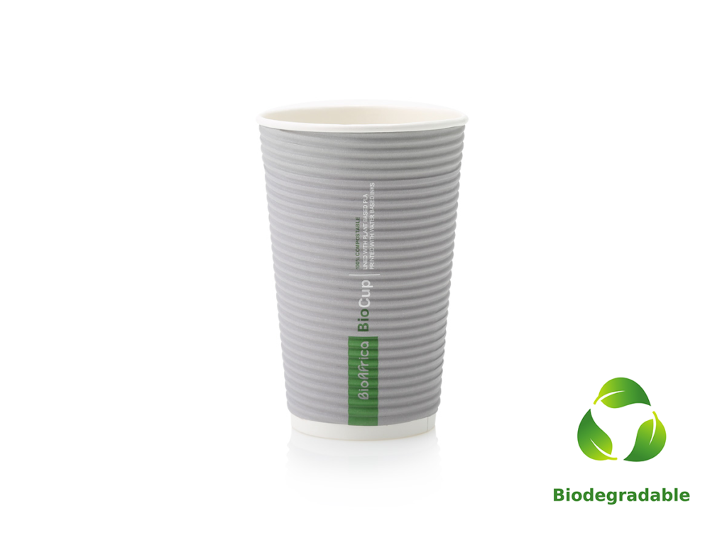 Charcoal Cup Ripple - 500ml - Biodegradable