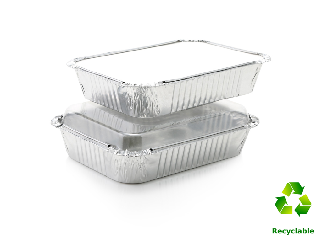 Foil Container 890ml - White Lid
