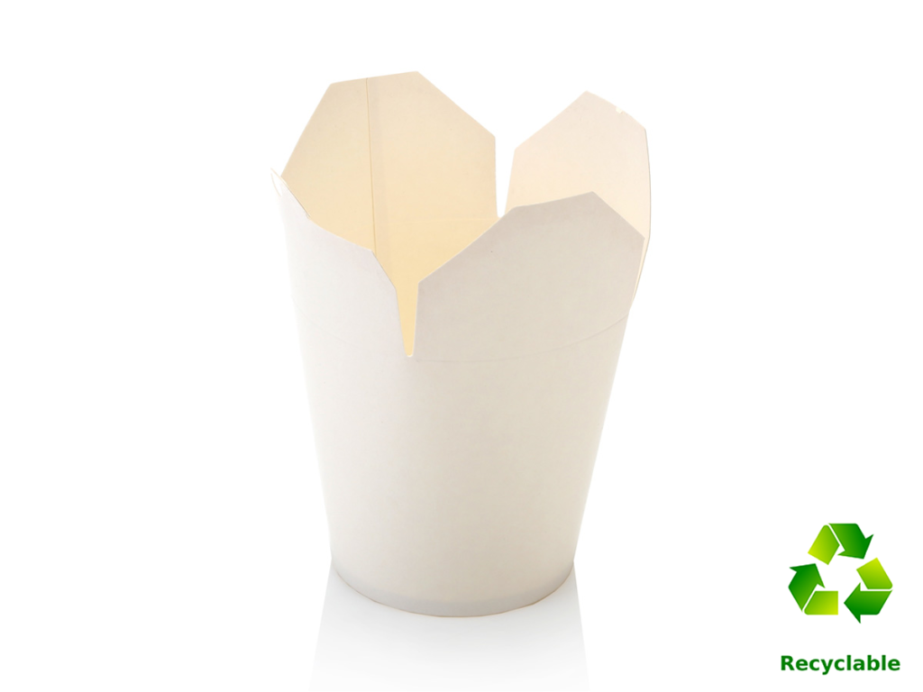 Noodle Box Tubs - White - Round Base - 1000ml