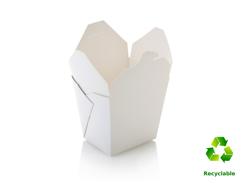 Noodle Box Tubs - White - Square Base - 1000ml