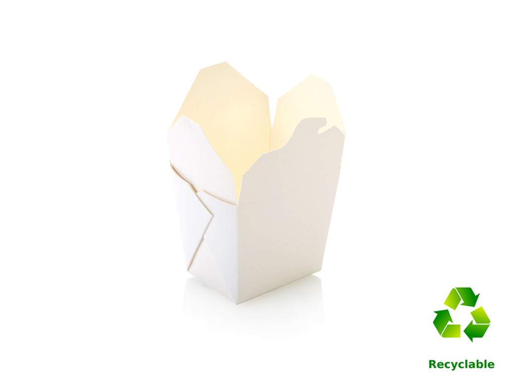 Noodle Box Tubs - White - Square Base - 500ml
