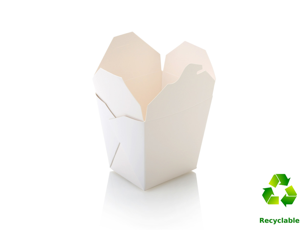 Noodle Box Tubs - White - Square Base - 750ml