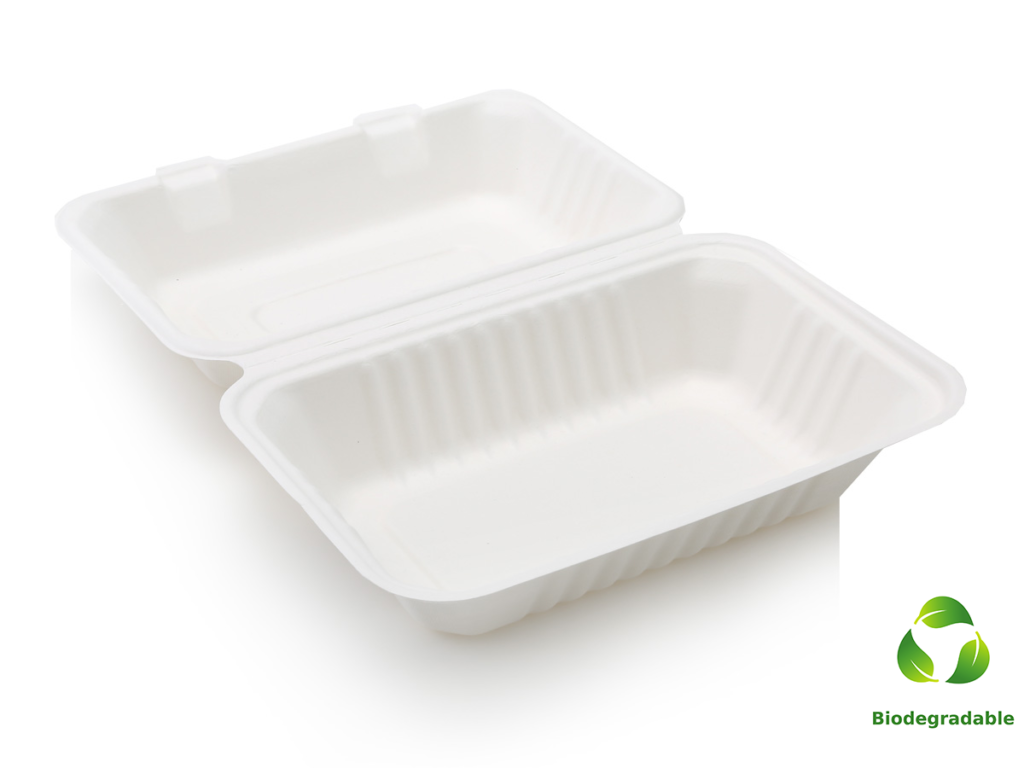 Take Away Lunch Box 1L Biodegradable Sugar cane